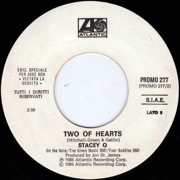 Wang Chung, Stacey Q - Everybody Have Fun Tonight / Two Of Hearts - Vinile 45 giri Jukebox (1986) - foto 2