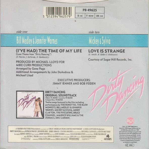 Bill Medley, Jennifer Warnes - (I've Had) The Time Of My Life - Vinile 45 giri (1987) - foto 2