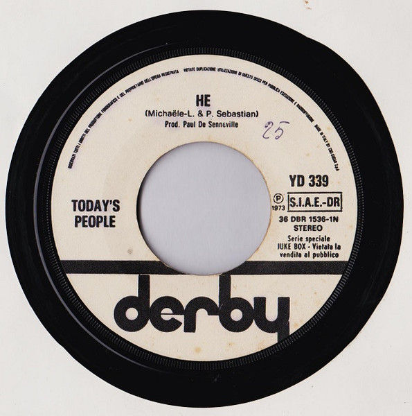 Albert Hammond, Today's People - It Never Rains (In Southern California) / He - Vinile 45 giri Jukebox (1973) - foto 2
