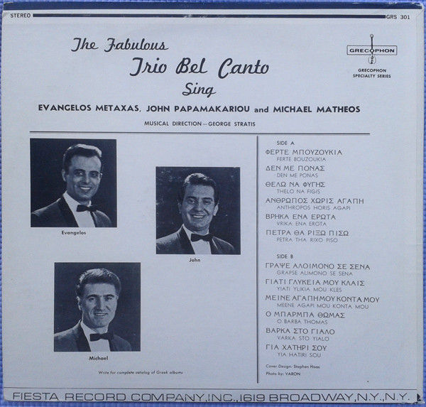 Trio Bel Canto - The Fabulous Trio Bel Canto Sing - Vinile LP (1964) - foto 2