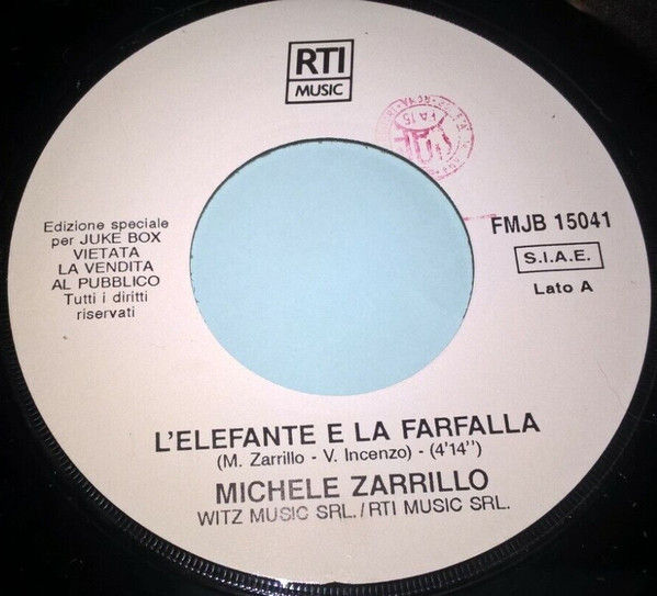 Michele Zarrillo, Federico Salvatore - L'Elefante E La Farfalla / Sulla Porta - Vinile 45 giri Jukebox (1996) - copertina