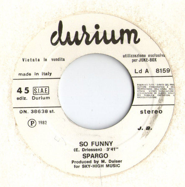 Aldo Donati, Spargo - E Ti Amo / So Funny - Vinile 45 giri Jukebox (1982) - foto 2