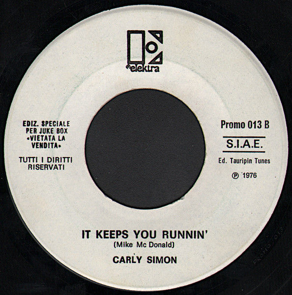 Ettore Sciorilli, Carly Simon - Oayò-Ayò / It Keeps You Runnin' - Vinile 45 giri Jukebox (1976) - foto 2