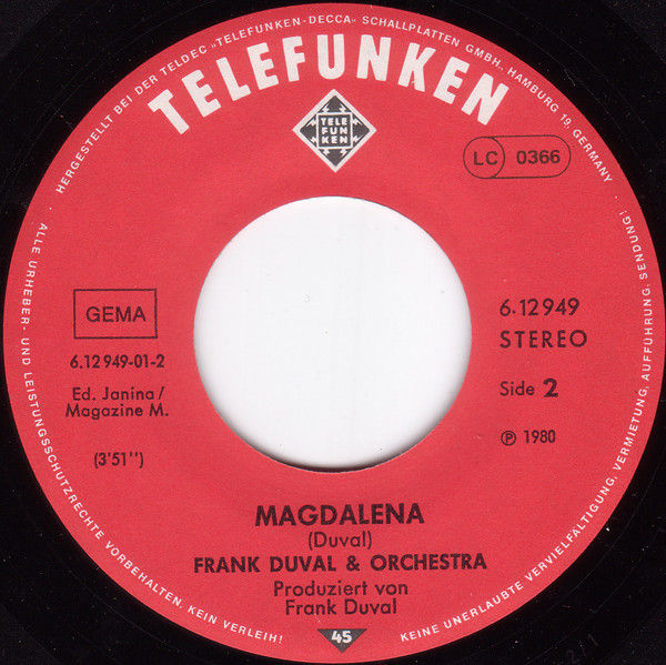 Miniatura: Angel Of Mine [Frank Duval & Orchestra] - Vinyl 7", 45 RPM, Single, Stereo
