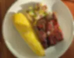 Barbecue Ribs,potatoes salad,corn