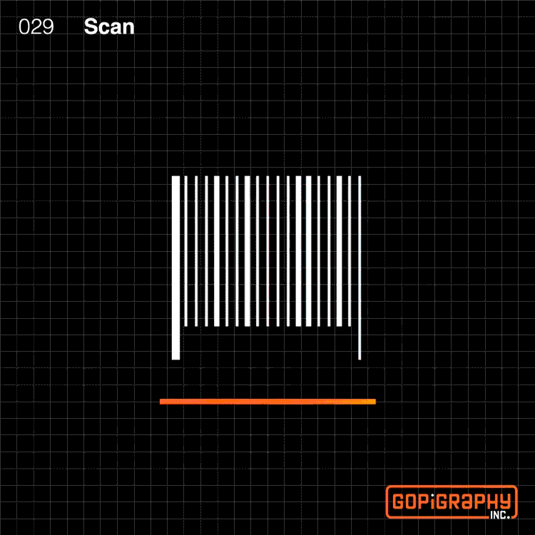 bar code scanner icon graphic design micro animation
