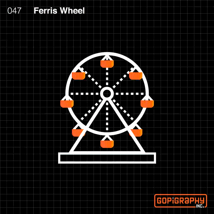 ferris wheel icon graphic design micro animation