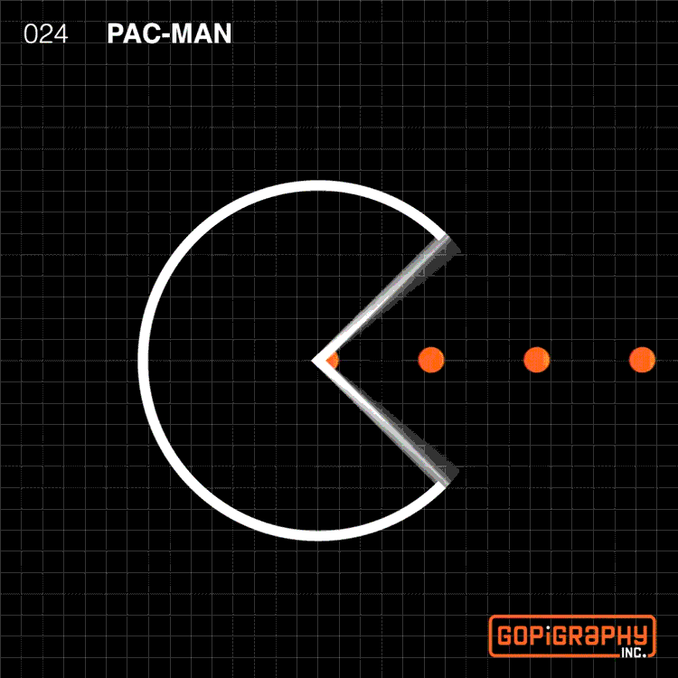 pac man icon graphic design micro animation