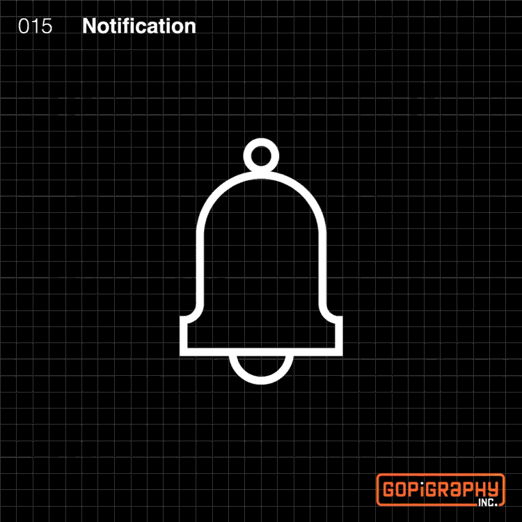 notification bell icon graphic design micro animation