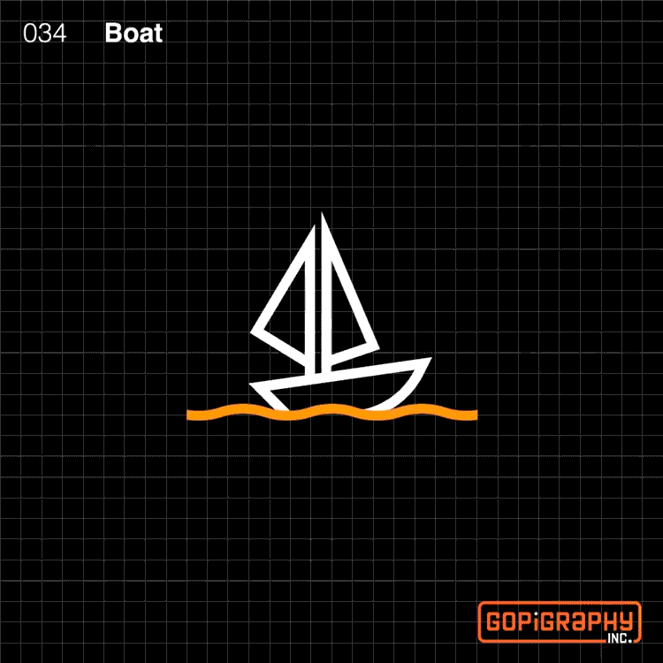 boat sea icon graphic design micro animation