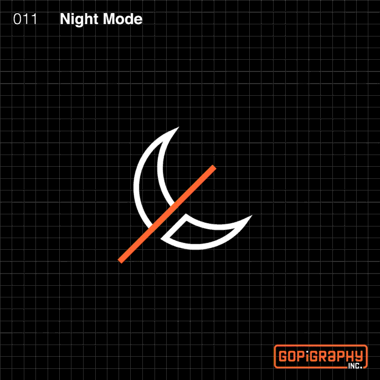 night mode icon graphic design micro animation