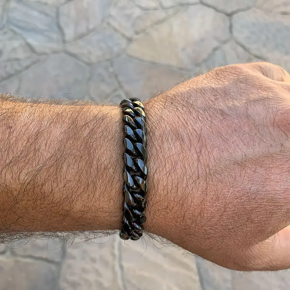 Miniatura: Classic Thin Cuban Chain Bracelets for Men Women,Stainless Steel Chunky Curb