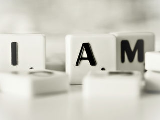 Scrabble letters, I AM