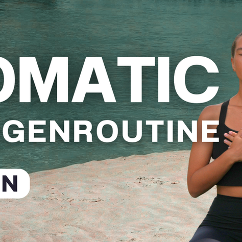 Frau beruhigt bei somatischen Übungen ihr Nervensystem