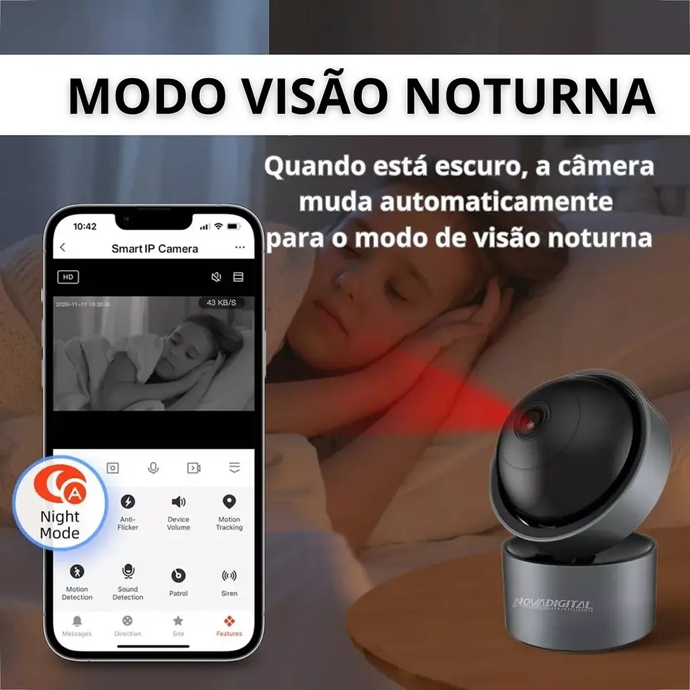 Miniatura: Câmera 360° Inteligente Nova Digital Wifi Pro Alexa