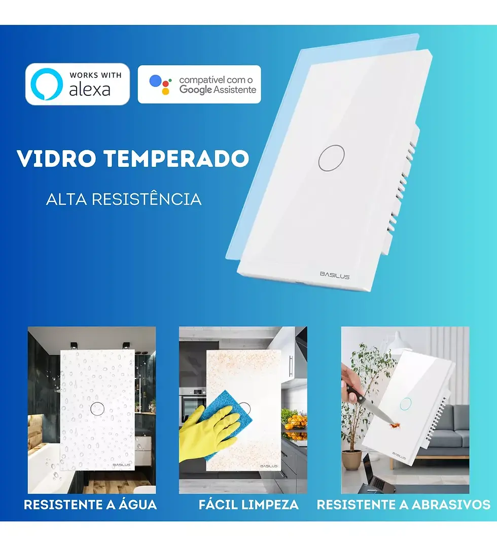 Miniatura: Interruptor  Basilus Inteligente 1 canal Smart Wifi Com  Alexa