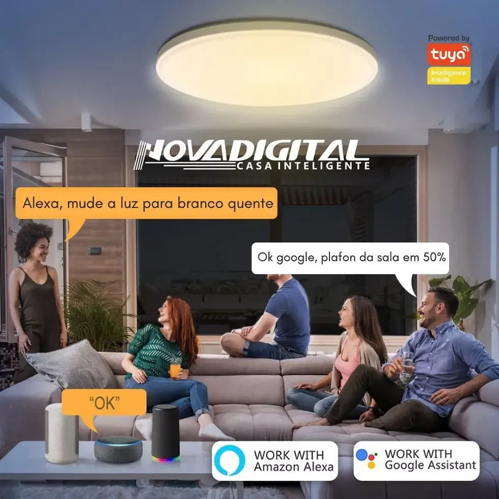 Miniatura: Plafon Led inteligente Nova Digital Embutir 18w Rgb Redondo Alexa