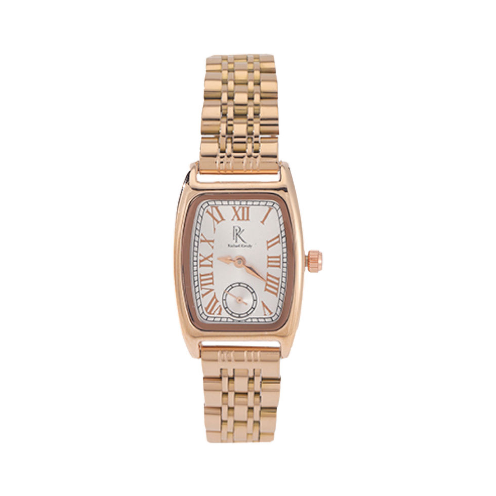 Gold wristwatch with roman numerals and Richaelkendy on the dial 8904L. An elegant design.