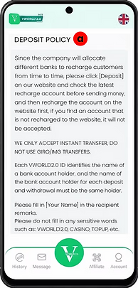 VWorld2 Online Casino Deposit Tutorial Manual Bank Transfer Image (Step 3)