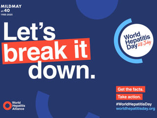 World Hepatitis Day poster with the strapline 'Let's break it down'