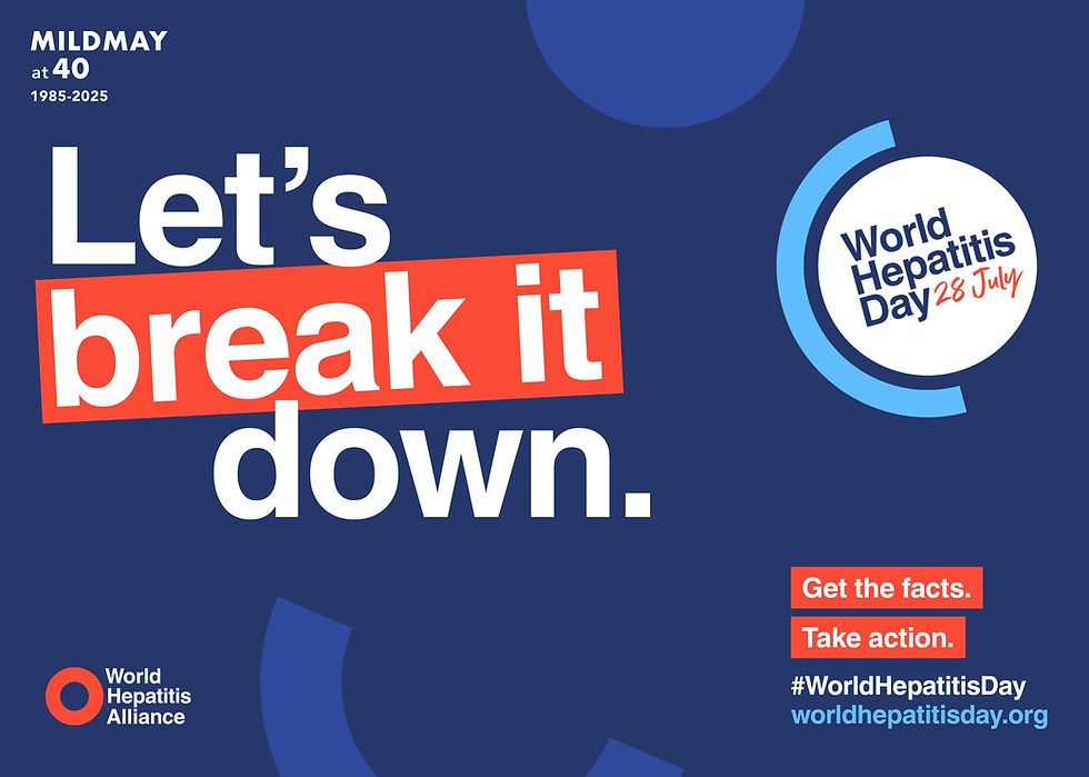 World Hepatitis Day poster with the strapline 'Let's break it down'