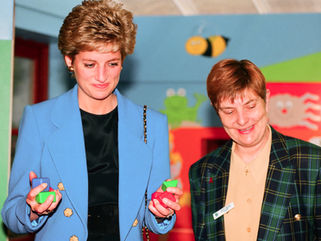 Princess Diana on one of her earliest visits to Mildmay's Family Centre