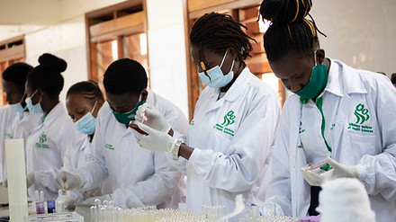 Students at Mildmay Uganda's clinical testing facility