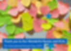 Heart shaped post it notes with messages to our nurses