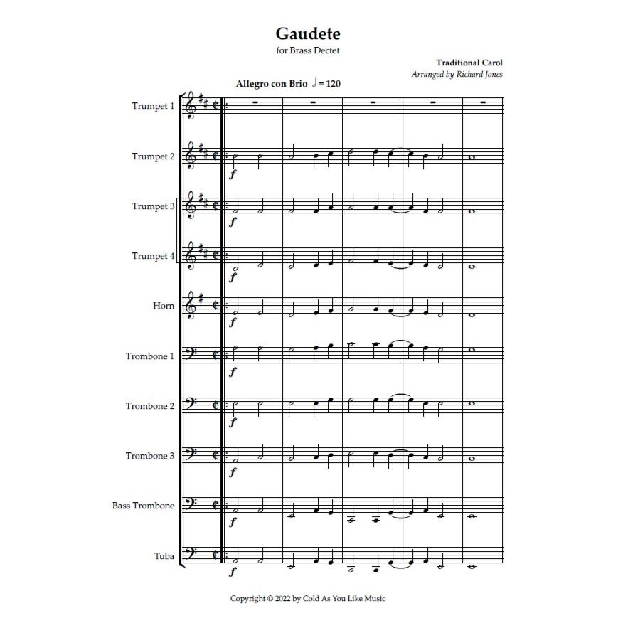 Gaudete for Brass Dectet