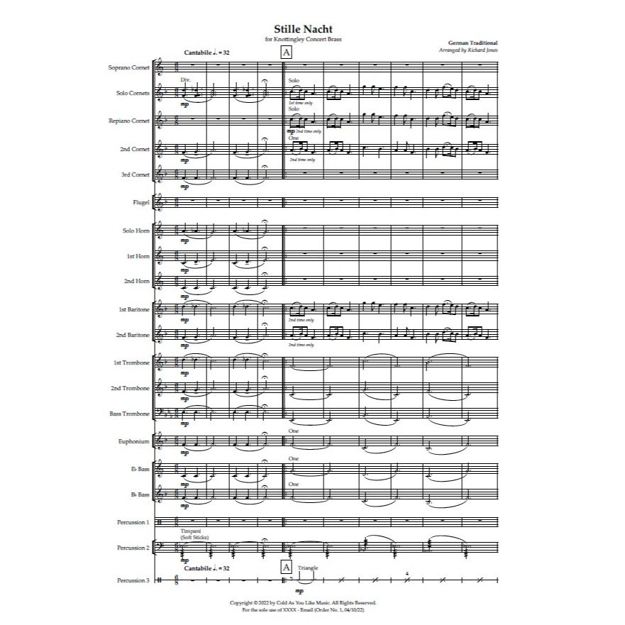 Stille Nacht for Brass Band