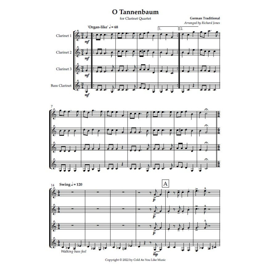 Thumbnail: Christmas Set for Clarinet Quartet