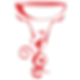 Red monkey silhouette holding bowl