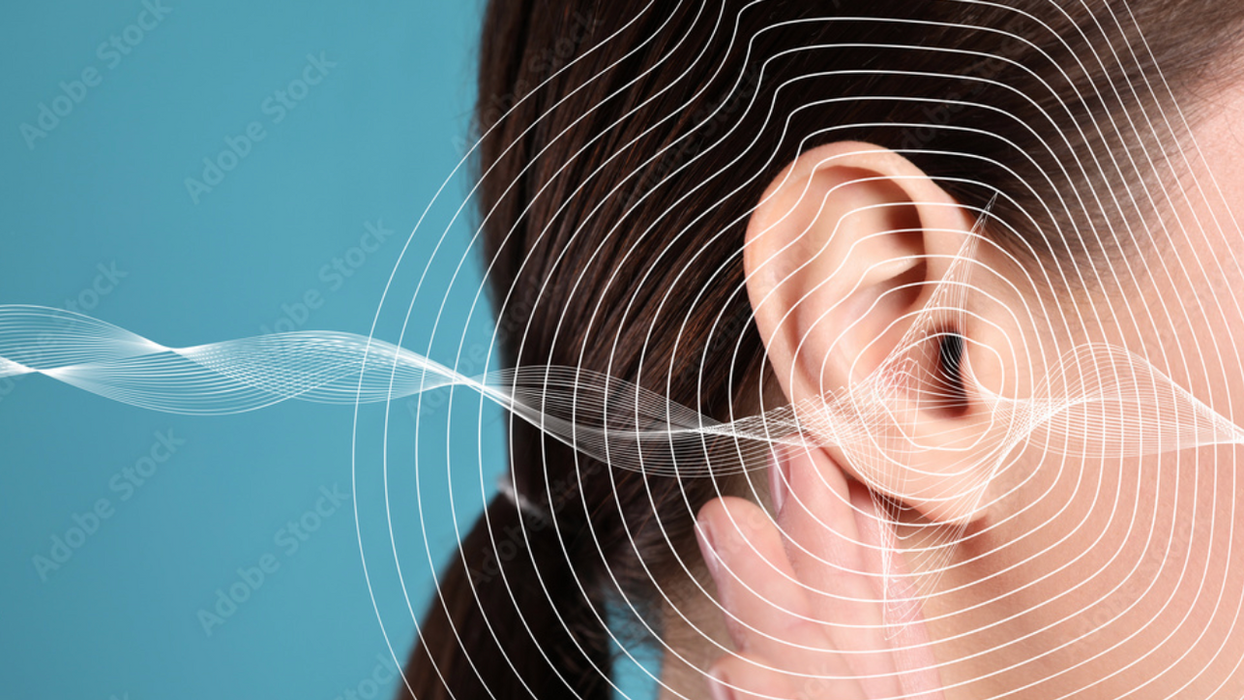 Ear with sound waves