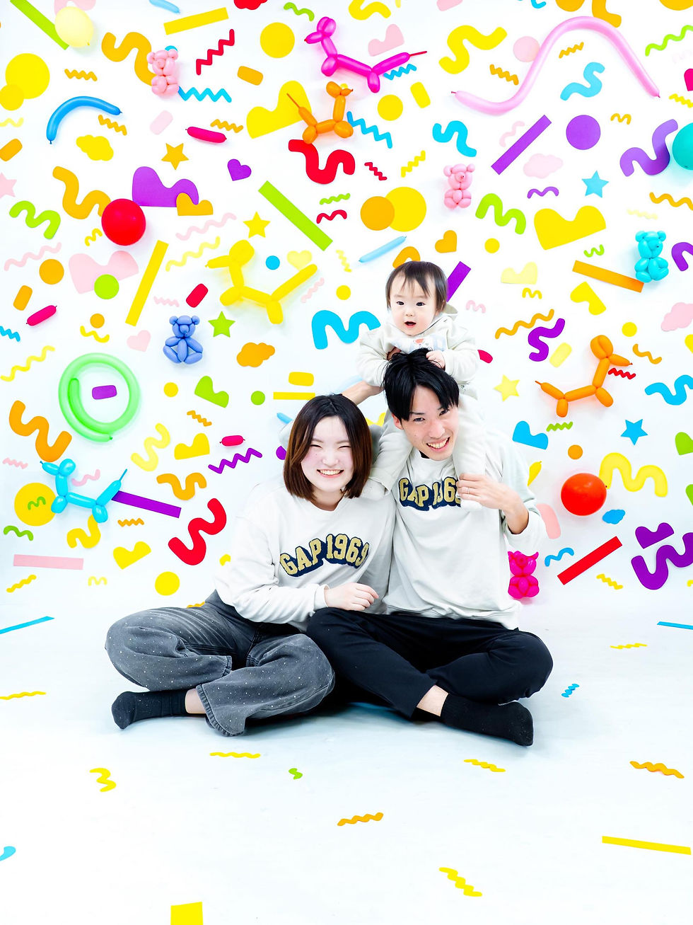 徳島の家族写真|家族みんなで同じトレーナーを着たおそろいコーデ
