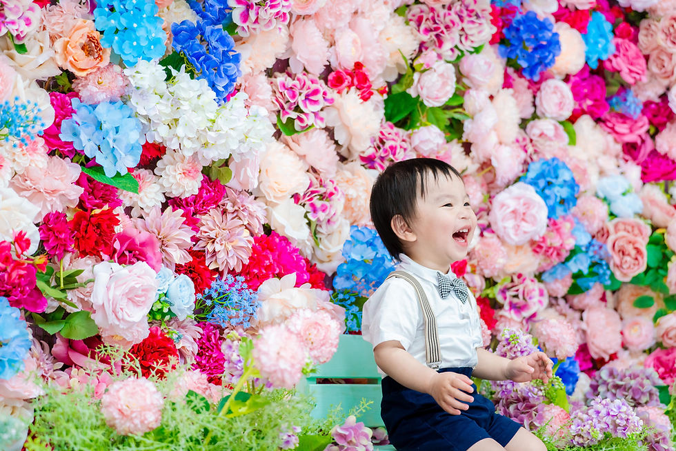 【期間限定】カラフルなフラワーブースに紫陽花をトッピングしました！