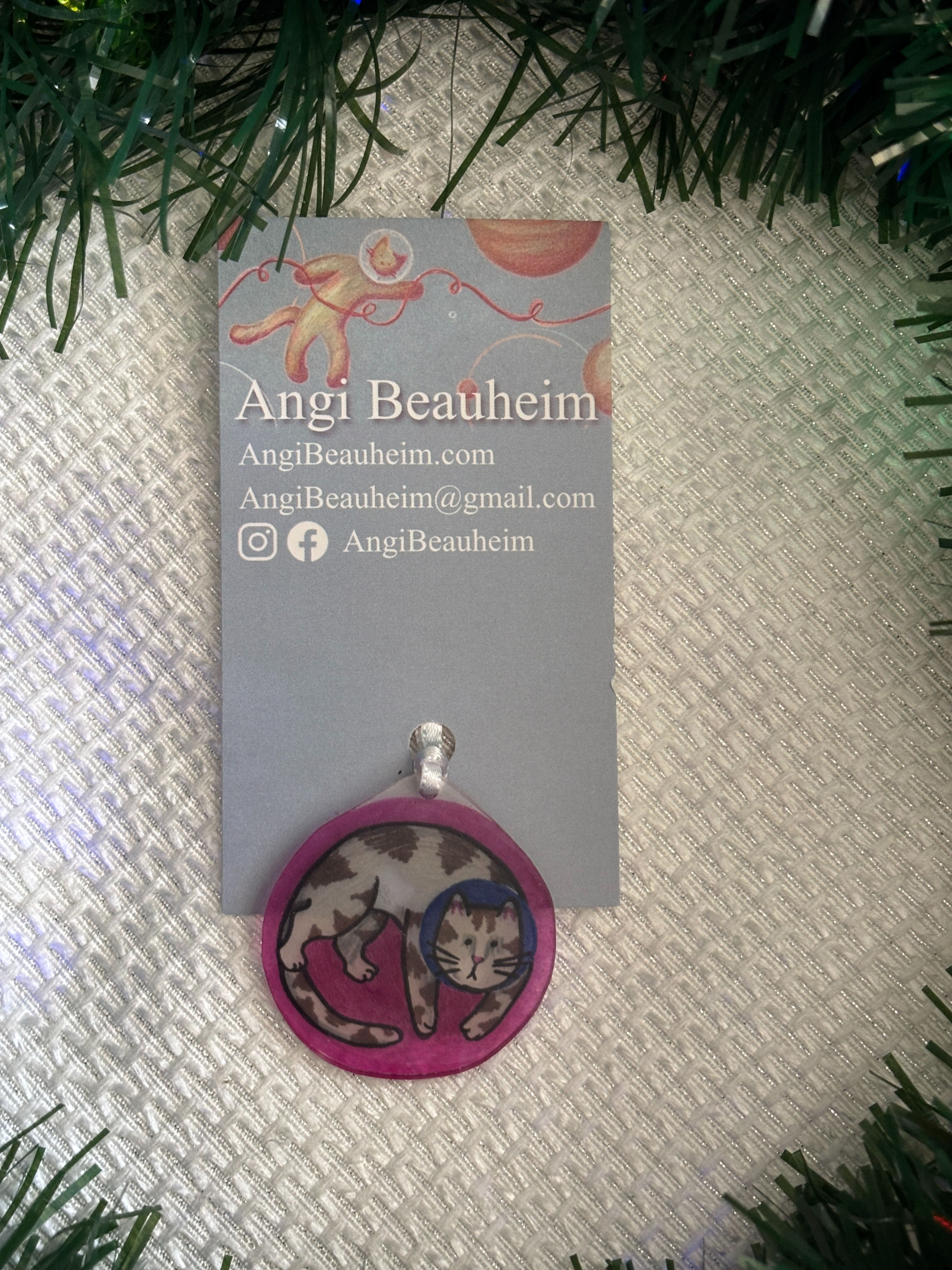 Pink Astrocat Ornament