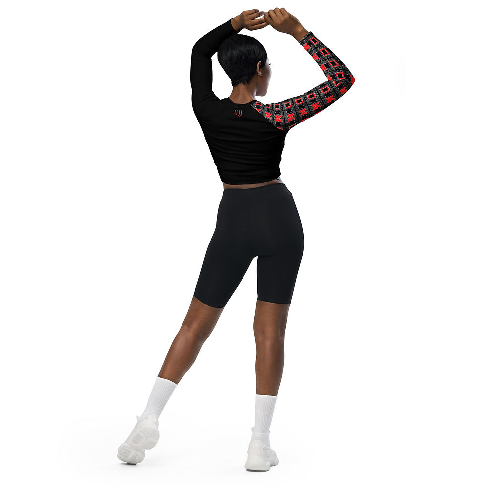 Thumbnail: LUX TRILLI'$ BLKOUT long-sleeve crop top 