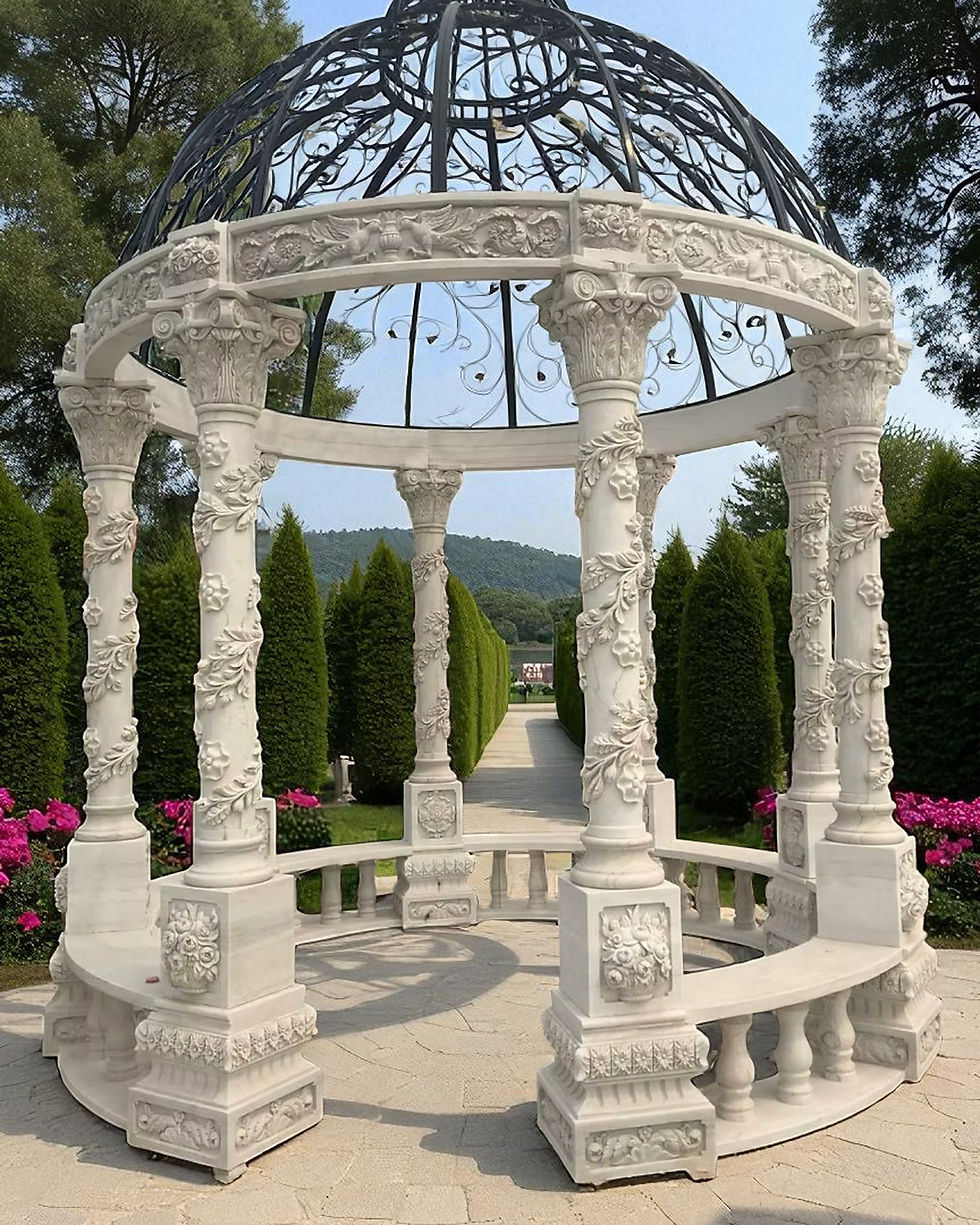 Jardin des Fleurs Corinthian Marble Gazebo