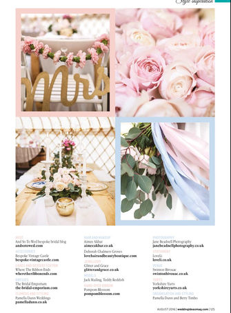 Wedding Ideas Magazine-August 2016 - Rose Quartz and Serenity inspired editorial with Jane Beadnell 
