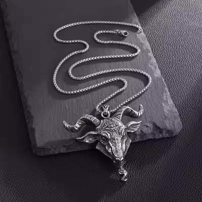 Miniatura: Colar Baphomet Arcano – Amuleto da Sabedoria Oculta