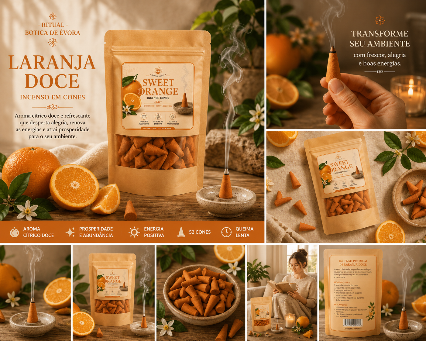 Ritual da Prosperidade - Incenso Premium de Laranja Doce