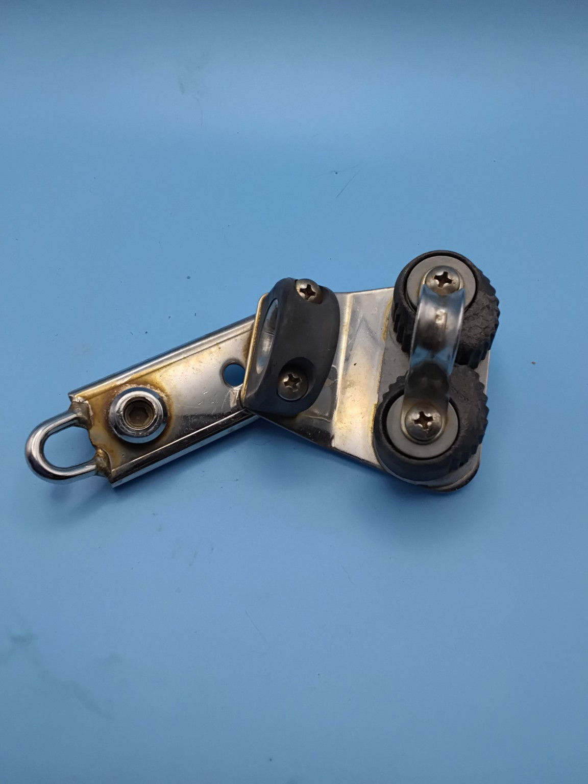 Jib Genoa Lead Car w/ Cam Cleat Fairlead Stainless 1" Track Mount Sailboat