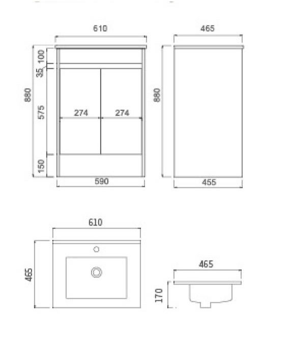 Thumbnail: 600mm Polywood Freestanding Vanity Set
