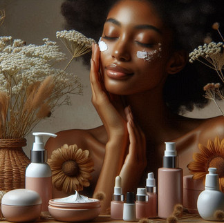 Spring skincare rejuvenation: Antioxidant-rich serum with blooming flowers