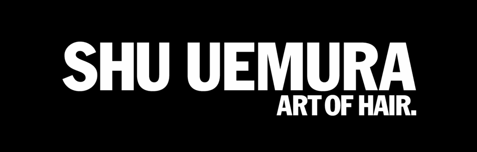 Shu Uemura Art of Hair logo in bold white text on a black background.