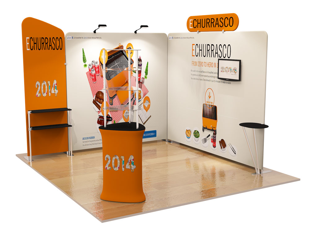 Stands Modulares y Portátiles de Tela para espacios de 3x3