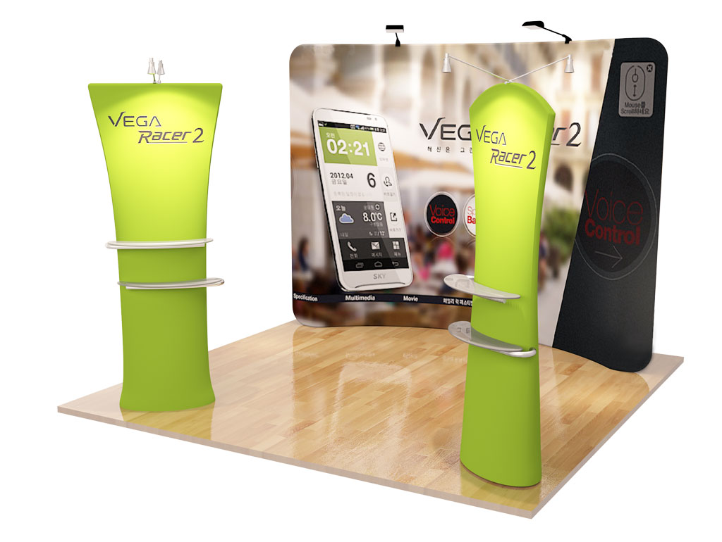 Stands Modulares y Portátiles de Tela para espacios de 3x3