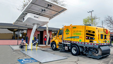 Beam EV Arc Charging station being installed