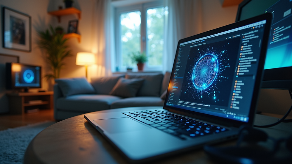 Eye-level view of a modern home with multiple devices connected to high-speed internet