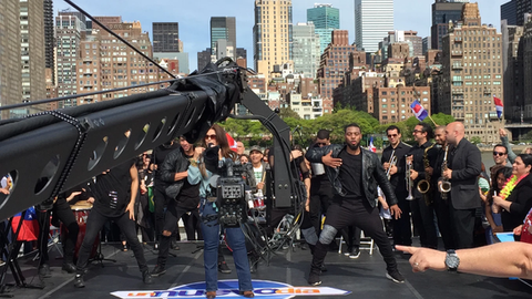 A group of individual acting out a scene